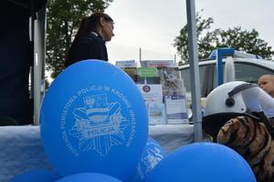 balon z napisem Komenda Powiatowa Policji w Krośnie Odrzańskim